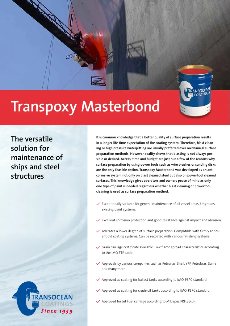 Transpoxy Masterbond official product flyer